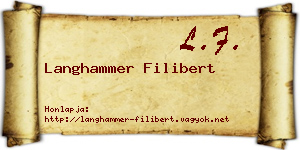 Langhammer Filibert névjegykártya